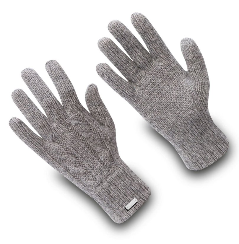 Wonderhand Vlněné rukavice s kašmírem Frozen City s copánky Barva: Červená, Velikost: L - Velikost: XL