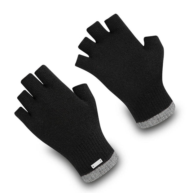 Wonderhand Bezprsté merino rukavice City Walk Rider Barva: Černá / Šedá, Velikost: S - Velikost: M