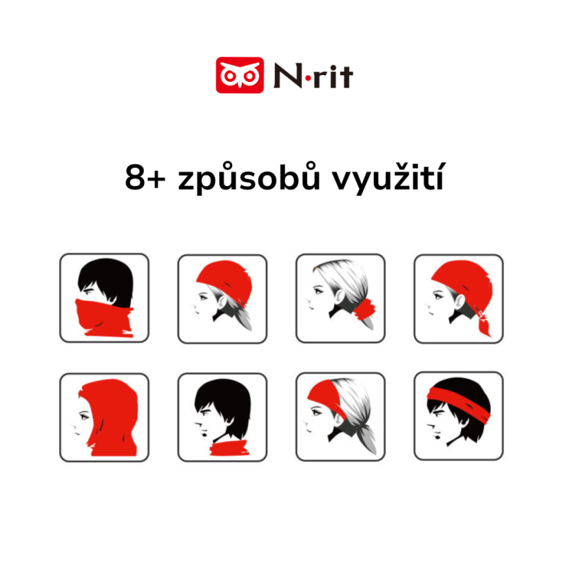 Multifunkční nákrčník - TUBE 9 EXTREME III Červená/Černá