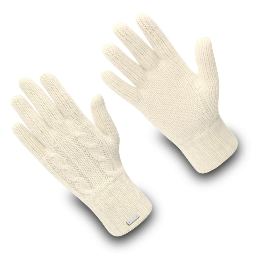 Wonderhand Vlněné rukavice s kašmírem Frozen City s copánky Barva: Červená, Velikost: L - Velikost: S