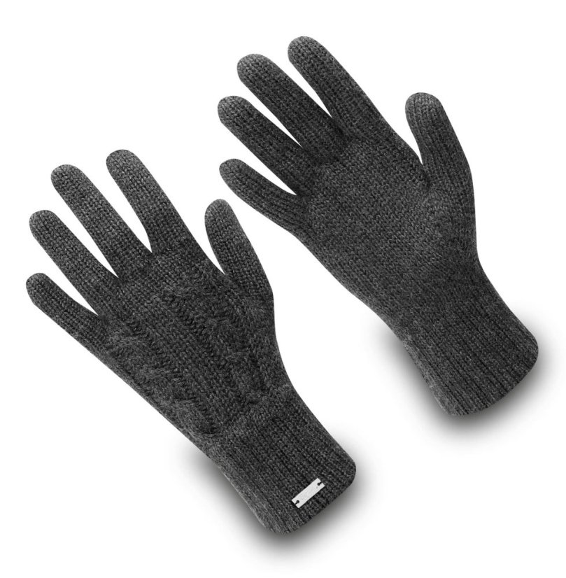 Wonderhand Vlněné rukavice s kašmírem Frozen City s copánky Barva: Červená, Velikost: L - Velikost: S