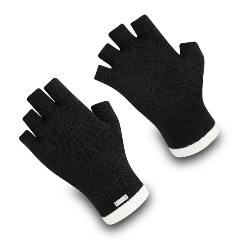 Wonderhand Bezprsté merino rukavice City Walk Rider Barva: Černá / Šedá, Velikost: S - Velikost: S