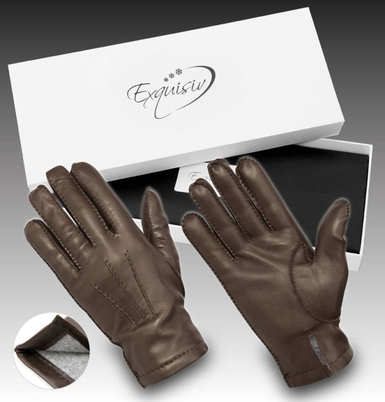 Wonderhand Pánské kožené rukavice Brown Barva: Hnědá, Velikost: 8