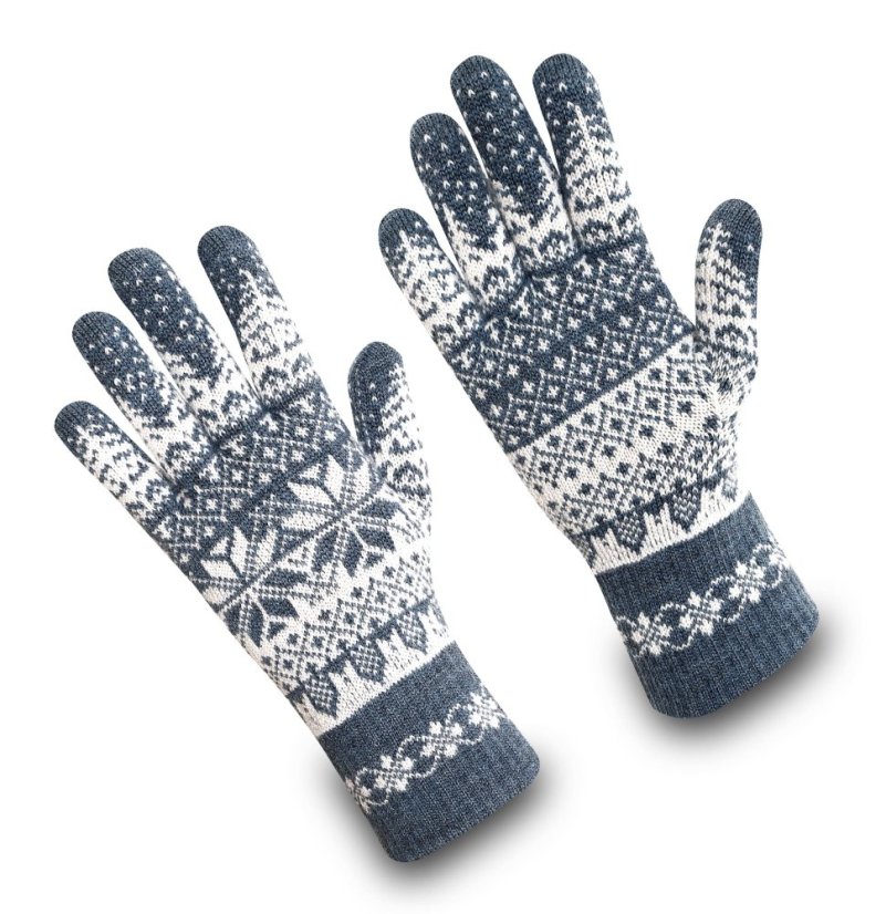 Merino rukavice Wonderhand Žakar Barva: Šedá / Černá, Velikost: M