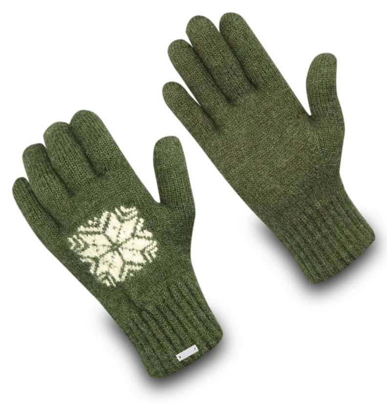 Wonderhand Vlněné rukavice Subzero Snowflake Barva: Červená, Velikost: S - Velikost: M